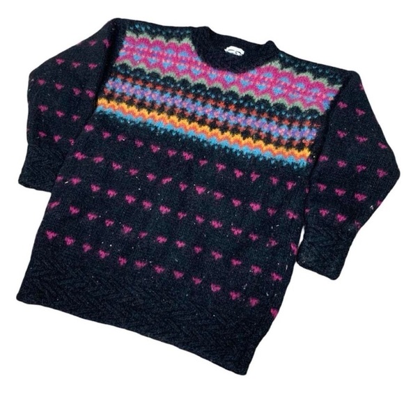 Vintage Handknit Wool Sweater Size M - Picture 2 of 6